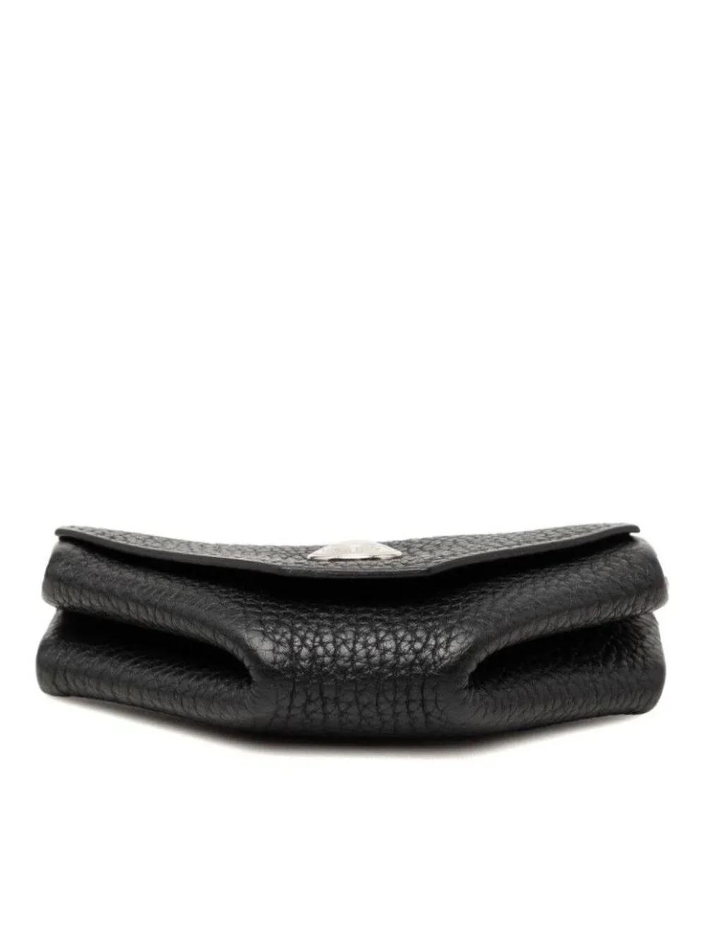 Hermes Levain Quatre Coin Purse Black Silver Chevre